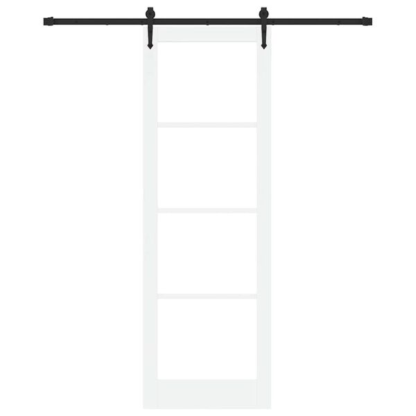 vidaXL Libisev uks Valge ja must 78 x 232 cm Soe m&auml;nnipuit ja klaas