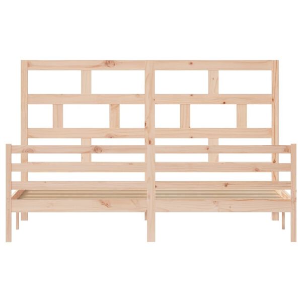 vidaXL voodiraam, täismännipuit, 200 x 200 cm