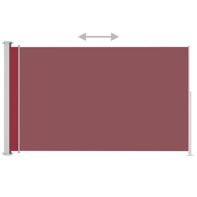 vidaXL lahtitõmmatav terrassi külgsein, 200x300 cm, punane