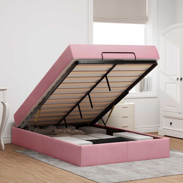 vidaXL Voodiraam madratsiga madratsiga 2 pcs Roosa Samet