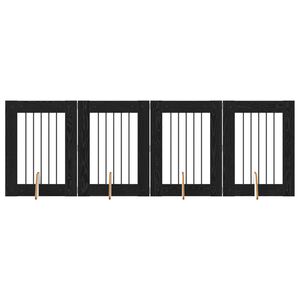 vidaXL Koerav&auml;rav koos aluspuudega 4 pcs Must tamm 60 x 80 cm