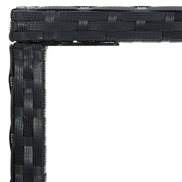 vidaXL aia baarilaud, must, 70 x 70 x 110 cm, polürotang ja klaas