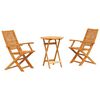 vidaXL Kokkupandav Bistroo Komplekt 3 pcs Pruun Tugev akatsiapuu