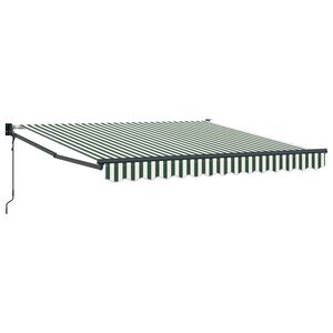 vidaXL K&auml;igukohandatav varikatus Roheline ja Valge 350 x 250 cm
