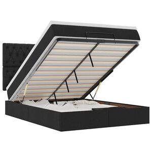 vidaXL ottomani voodi madratsiga, must, 140x190cm, kangas