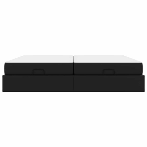 vidaXL Voodiraam madratsiga madratsiga Must 200 x 200 cm Kunstnahk