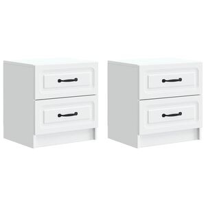 vidaXL &Ouml;&ouml;lambi kapp sahtliga 2 pcs Valge 43 x 34,5 x 44,5 cm Tehispuit