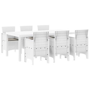 vidaXL Aia s&ouml;&ouml;gilaudade komplekt 7 pcs Valge Polt rattan