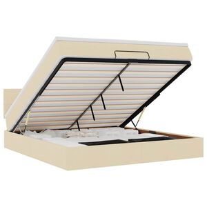 vidaXL ottomani voodi madratsiga, kreemjas, 160x200 cm, kangas