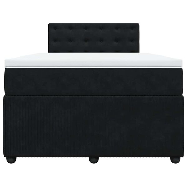 vidaXL kontinentaalvoodi madratsiga, must, 120x200 cm, samet