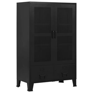 vidaXL dokumendikapp v&otilde;rgust ustega t&ouml;&ouml;stuslik must 75x40x120 cm teras