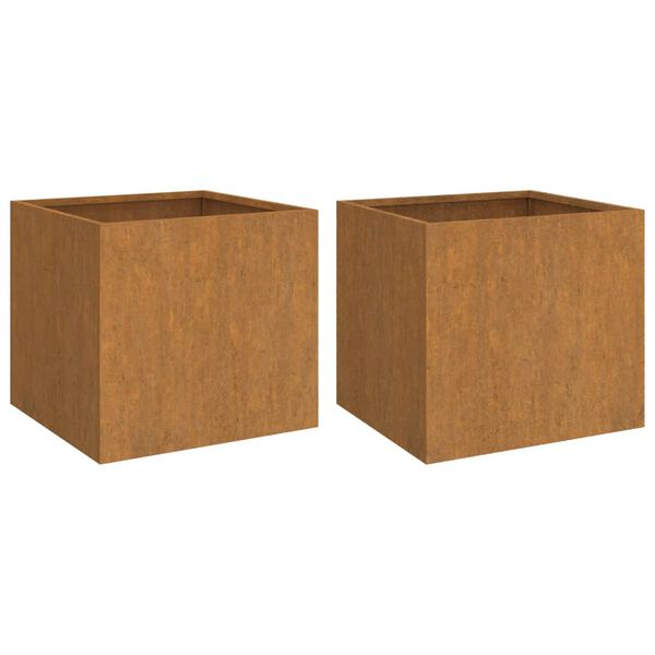 vidaXL taimekast, 2 tk, 42x40x39 cm, Corten teras