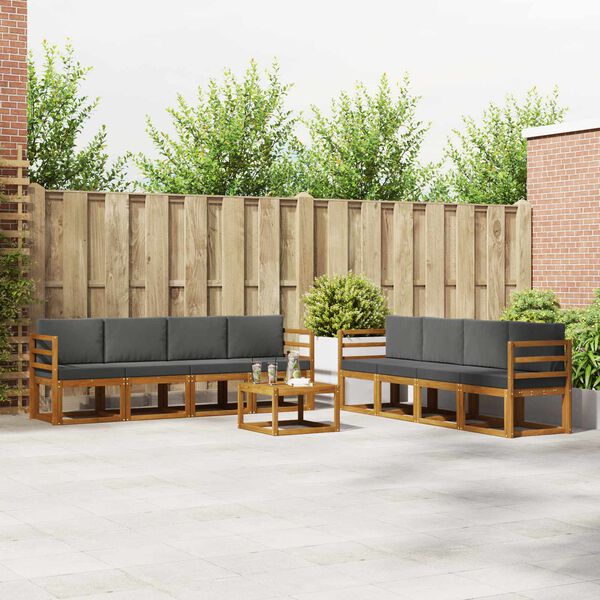 vidaXL V&auml;li diivanikomplekt padjaga 9 pcs Looduslik ja antriit