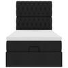 vidaXL Ottomani voodi madratsi ja LED, must, 80x200cm, kangas