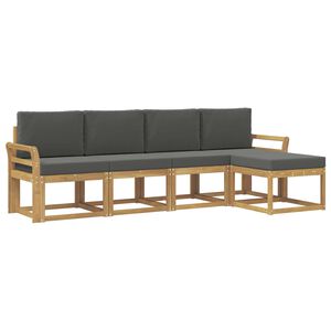 vidaXL V&auml;li diivanikomplekt padjaga 5 pcs Valge ja antratsiit