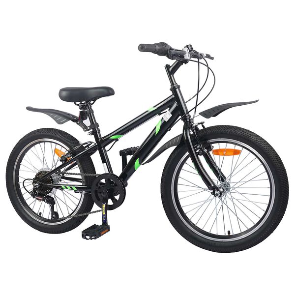 vidaXL Laste Bike 24 Tolli 6-Speed 8-12 aastastele Must
