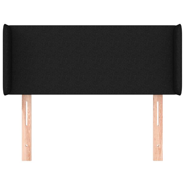 vidaXL voodipeats servadega, must, 103x16x78/88 cm, kangas