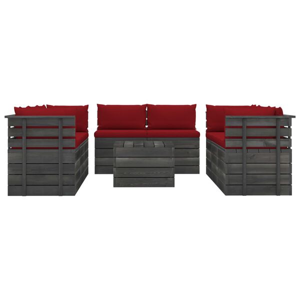 vidaXL 9-osaline kaubaalustest aiadiivani komplekt patjadega m&auml;nnipuit