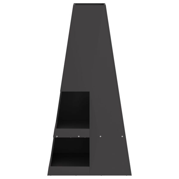 vidaXL Lõkkekoht Must 50 x 50 x 100 cm Teras