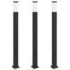 vidaXL anduri ja pistikupesaga postvalgustid, 3 tk, 110 cm, mustad, IP44