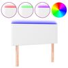 vidaXL LED-voodipeats, valge, 100x5x78/88 cm kunstnahk