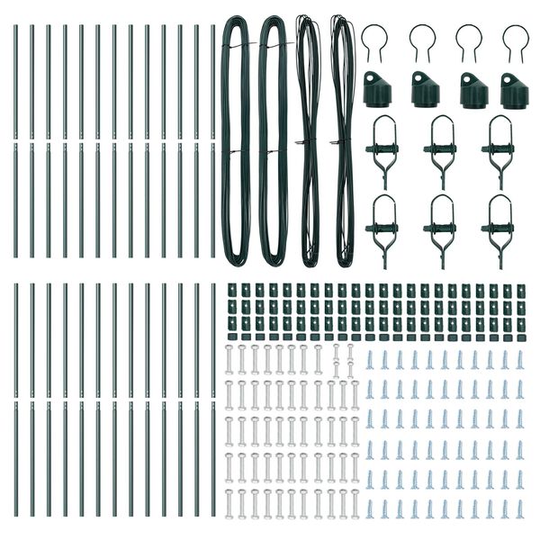 vidaXL Aiapost 26 pcs Roheline 3,2 x 3,2 x 190 cm