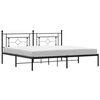 vidaXL metallist voodiraam peatsiga, must, 200x200 cm