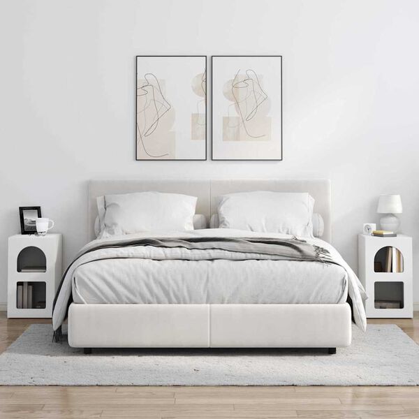 vidaXL &Ouml;&ouml;kapp 2 pcs Valge 29,5 x 33,5 x 50 cm Tehispuit