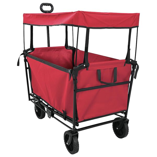 vidaXL Kokkuvolditav K&auml;si Trolley Punane 105 x 56.5 x 116 cm