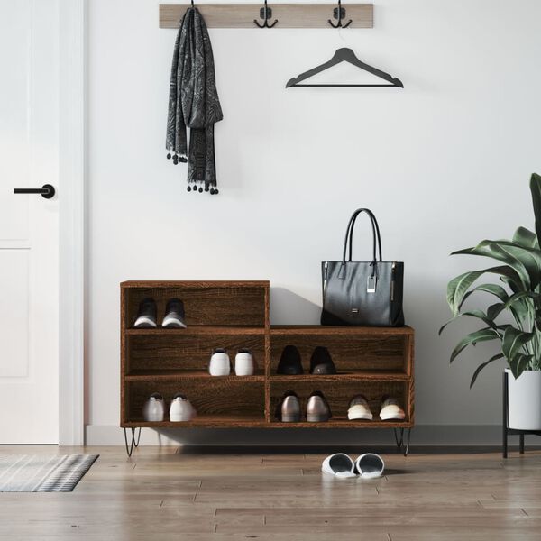 vidaXL kingakapp, pruun tamm, 102x36x60 cm, tehispuit