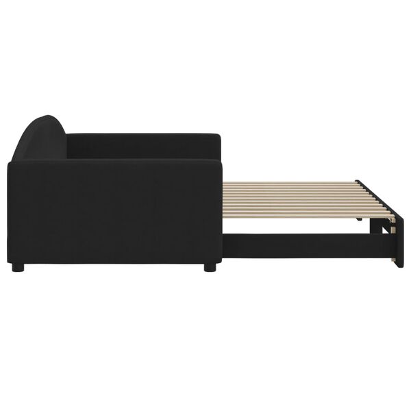 vidaXL diivanvoodi v&auml;ljat&otilde;mmatava osaga, must, 100x200 cm, kangas