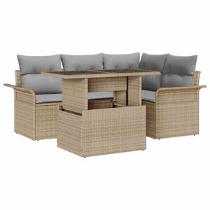 vidaXL Aia Diivanikomplekt padjaga 5 pcs Beež Pol&uuml;rooster