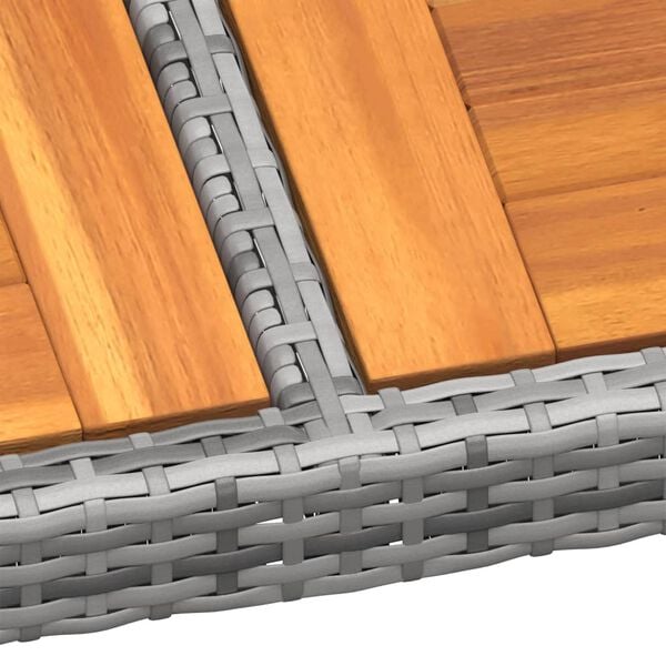 vidaXL aialaud, 200 x 150 x 75 cm, akaatsiapuit ja polürotang, hall