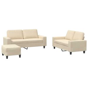 vidaXL 3-osaline diivanikomplekt, helekollane, kreemjas