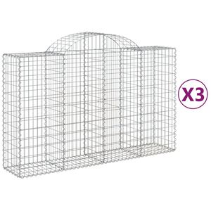 vidaXL kaarekujulised gabioonkorvid 3 tk, 200x50x120/140 cm, raud