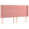 vidaXL voodipeats servadega, roosa, 203x16x118/128 cm, samet