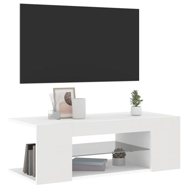vidaXL telerialus LED-tuledega, valge, 90 x 39 x 30 cm