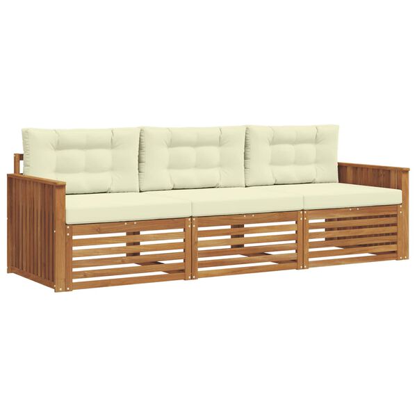 vidaXL V&auml;li diivanikomplekt padjaga 3 pcs Looduslik ja kreem