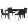 vidaXL Aia s&ouml;&ouml;gilaudade komplekt 5 pcs Must ja Hall PE rattan