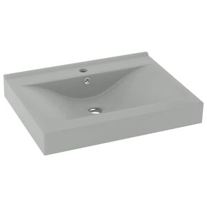 vidaXL luksuslik valamu kraaniavaga matt helehall 60x46 cm keraamiline