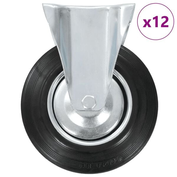 vidaXL fikseeritud rattad, 12 tk, 200 mm