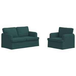 vidaXL Diivanikomplekt 2 pcs Tume rohelise 144 x 80 x 85 cm kangas