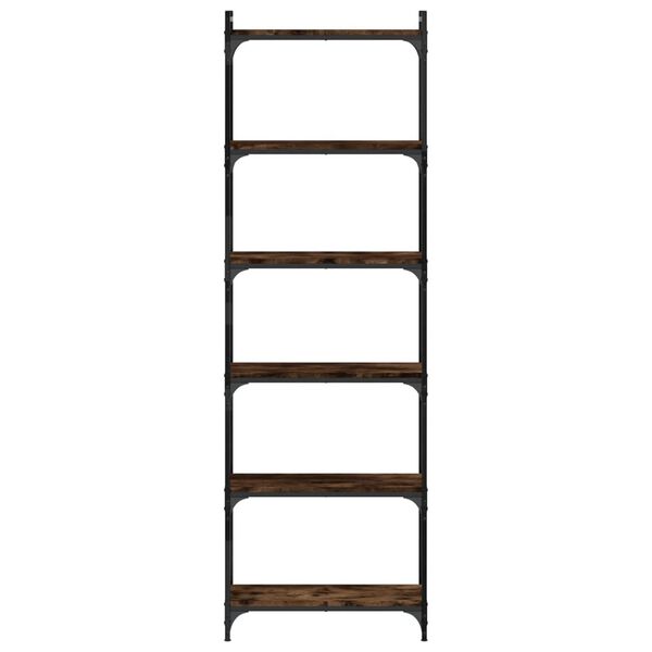 vidaXL raamaturiiul 6 korrust, suitsutamm, 60x30x188 cm, tehispuit