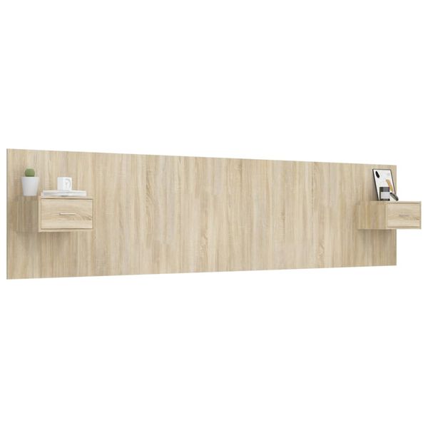 vidaXL voodipeats kappidega, Sonoma tamm, tehispuit