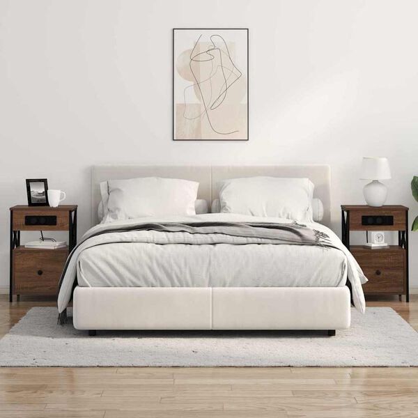 vidaXL &Ouml;&ouml;lambi kapp 2 pcs Pruun tamme 40 x 31 x 60 cm Tehispuit