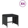 vidaXL aiatoolid koos istmepatjadega 4 tk, must, pol&uuml;rotang