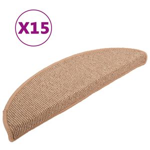 vidaXL trepimatid 15 tk 65 x 21 x 4 cm helepruunid poolringikujulised suured