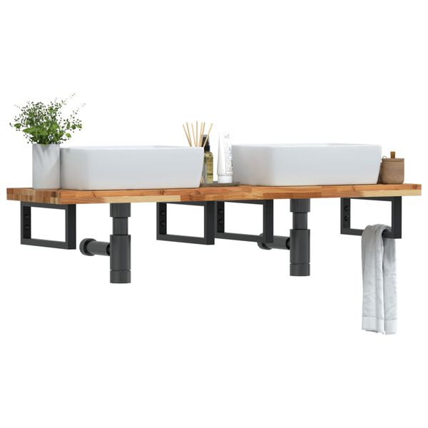 vidaXL seinale kinnitatav valamuriiul, teras ja akaatsiapuit