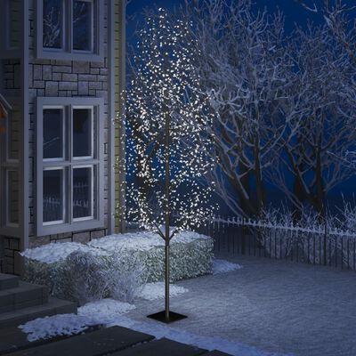 vidaXL jõulupuu 1200 LEDi, külm valge, kirsiõied 400 cm