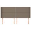 vidaXL voodipeats servadega, pruunikashall, 203x16x118/128 cm, kangas